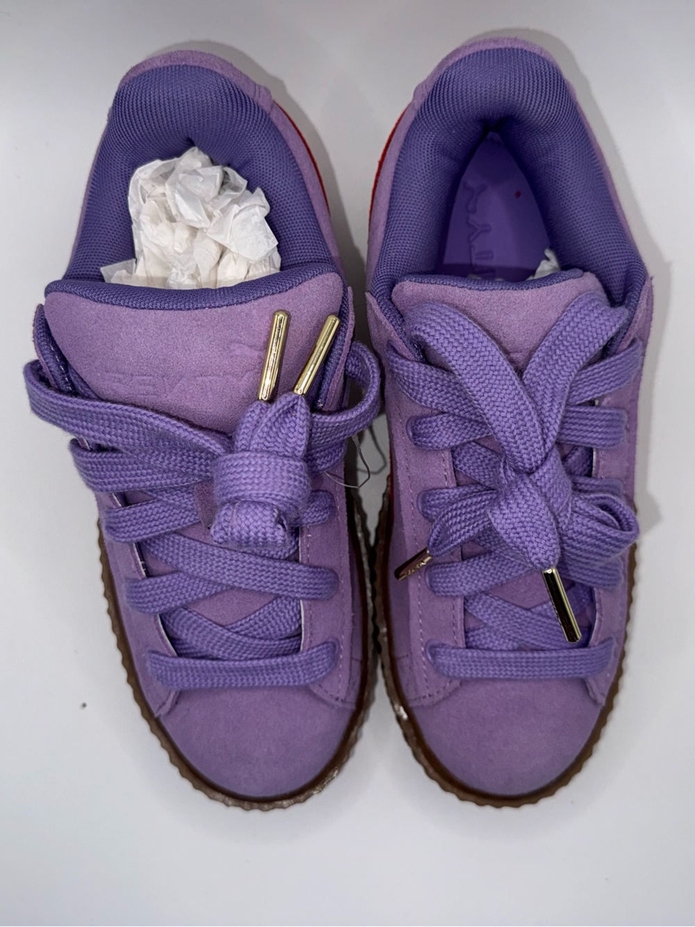 Puma Fenty Creeper Lavender Purple Platform Sneakers Sz 6.5 Rihanna Suede Neon - Picture 12 of 16